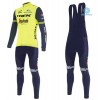 Tenue Cycliste Manches Longues et Collant à Bretelles 2020 Trek-Segafredo Hiver Thermal Fleece N002